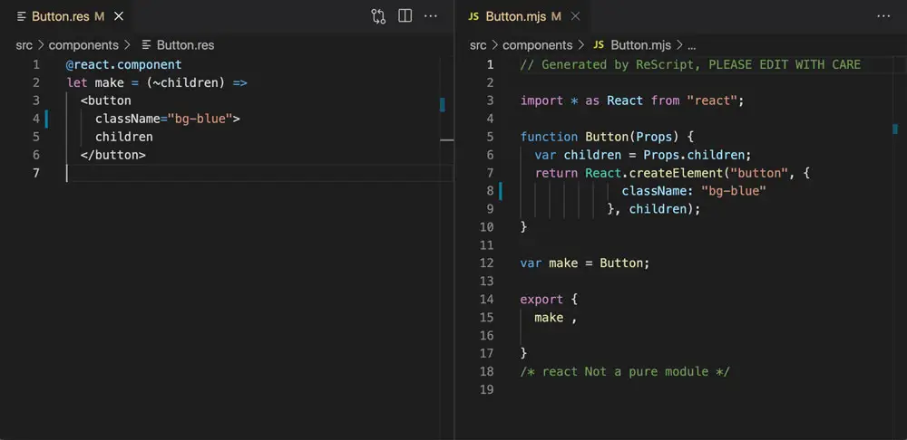 ReScript JavaScript output
